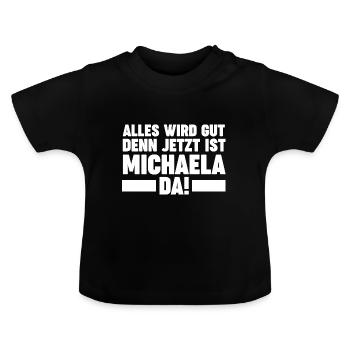 Michaela - Baby Bio-T-Shirt mit Rundhals - Schwarz - Vorne