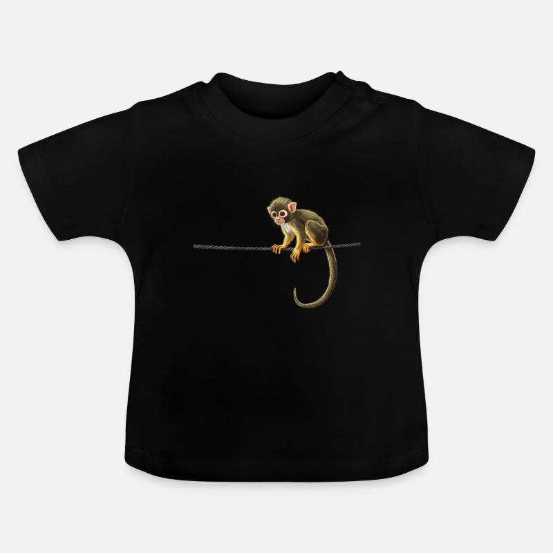 Écureuil singe Écureuil singe singe singe bébé - T-shirt bio col rond Bébé - noir