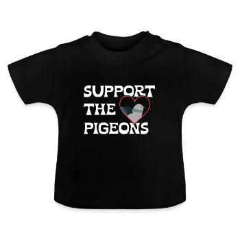 Tauben unterstützen Design für Taubenliebhaber - Baby Bio-T-Shirt mit Rundhals - Schwarz - Vorne