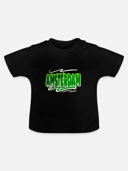 Amsterdam - Baby Bio-T-Shirt mit Rundhals - Schwarz