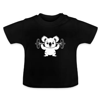 Humour musculation - T-shirt bio col rond Bébé - noir - Devant