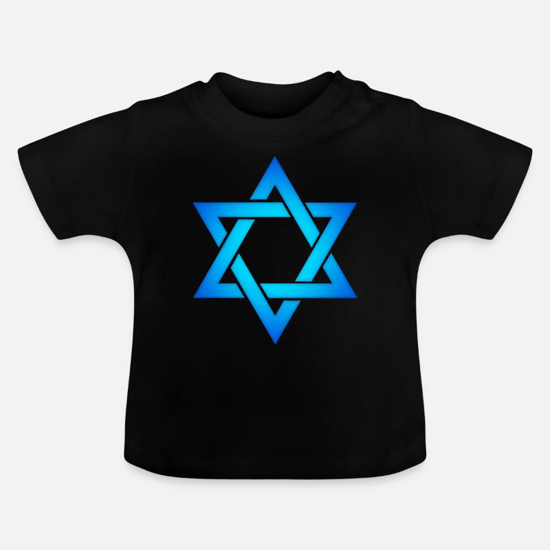 Israël étoile étoile de David hexagramme judaïsme symbole - T-shirt bio col rond Bébé - noir