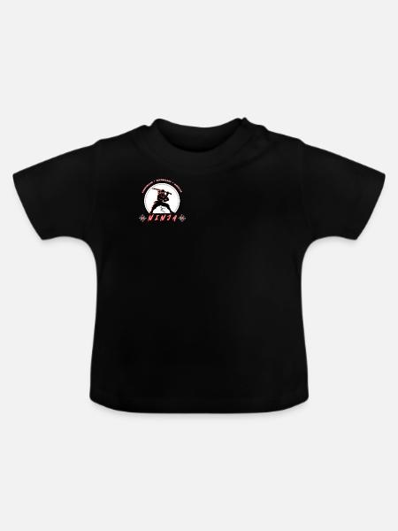 Ninja-Krieger-Emblem – Kampfsport-Design - Baby Bio-T-Shirt mit Rundhals - Schwarz