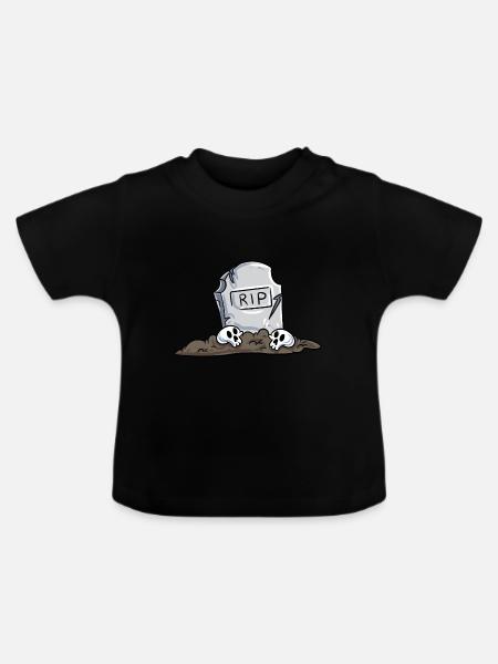 Grabstein - Baby Bio-T-Shirt mit Rundhals - Schwarz