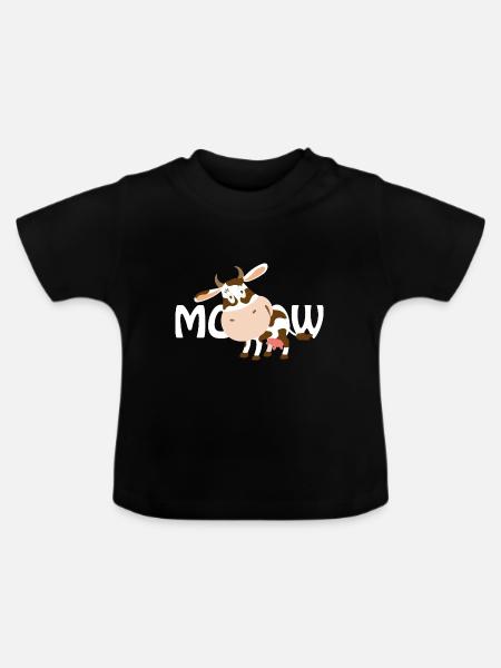 Kuh - Baby Bio-T-Shirt mit Rundhals - Schwarz