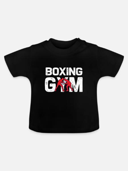 Boxen Fitnessstudio - Baby Bio-T-Shirt mit Rundhals - Schwarz