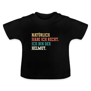 Helmut Lustiger Spruch Vorname Name Helmut - Baby Bio-T-Shirt mit Rundhals - Schwarz - Vorne
