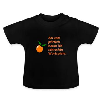 Je hais les mauvais jeux de mots - T-shirt bio col rond Bébé - noir - Devant