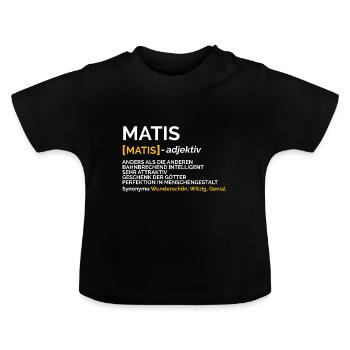 Matis - Baby Bio-T-Shirt mit Rundhals - Schwarz - Vorne