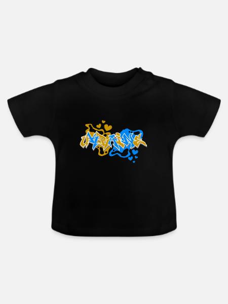 Ukraine Graffiti - Baby Bio-T-Shirt mit Rundhals - Schwarz