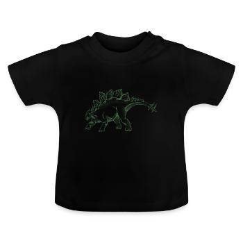 Stegosaurus - Baby Bio-T-Shirt mit Rundhals - Schwarz - Vorne
