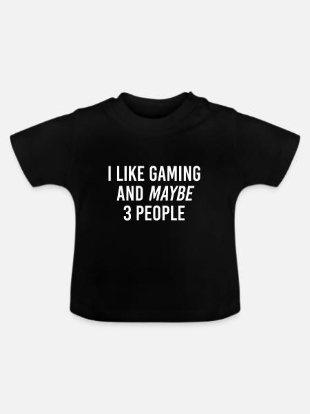 Nerd gamer ne pas niveler le jeu geek gamen femme homme - T-shirt bio col rond Bébé - noir