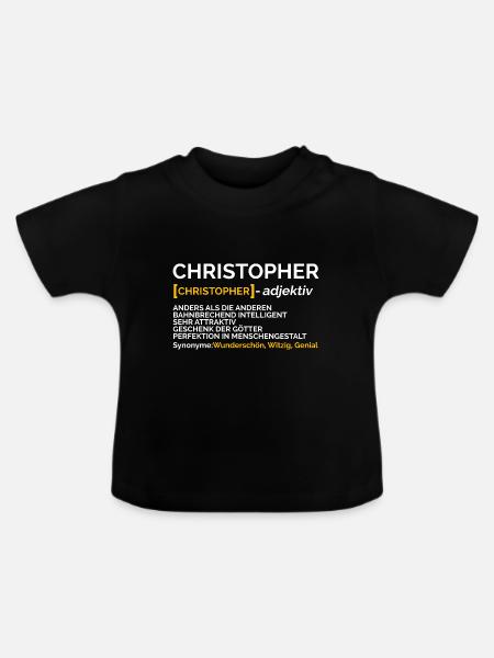 Christopher - Baby Bio-T-Shirt mit Rundhals - Schwarz