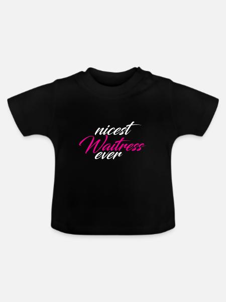 Nicest Waitress Ever 2 - Baby Bio-T-Shirt mit Rundhals - Schwarz