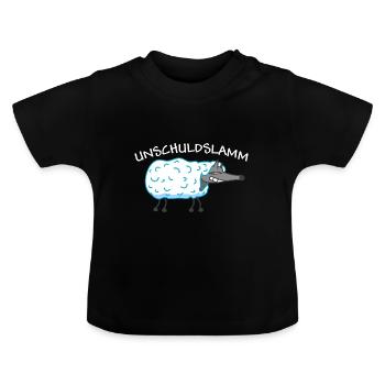 Unschuldslamm - Baby Bio-T-Shirt mit Rundhals - Schwarz - Vorne