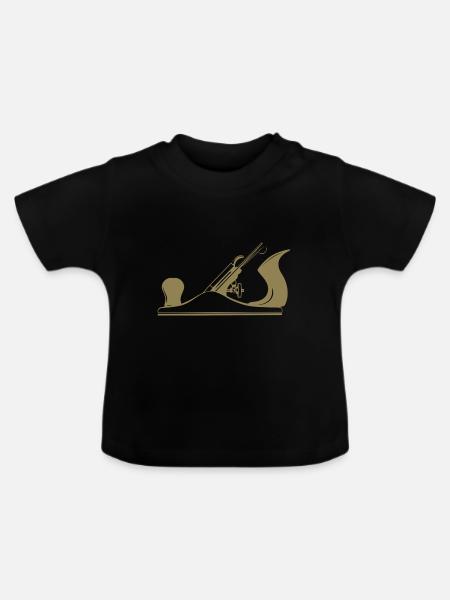 Schreiner Werkzeug Hobel Design - Baby Bio-T-Shirt mit Rundhals - Schwarz
