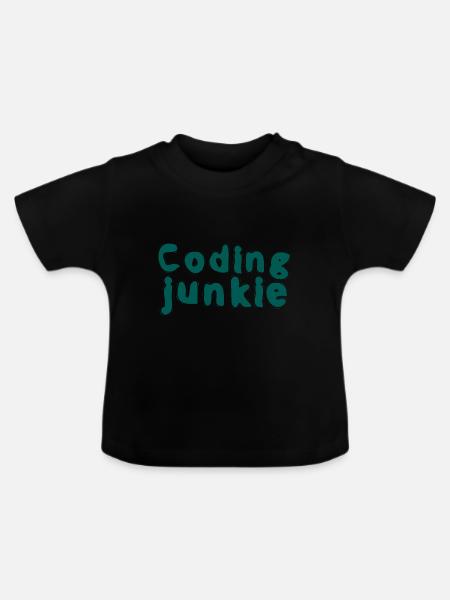 Coding Junkie 2 - Baby Bio-T-Shirt mit Rundhals - Schwarz