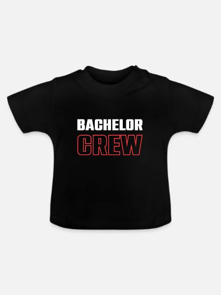 Bachelor Crew - Baby Bio-T-Shirt mit Rundhals - Schwarz