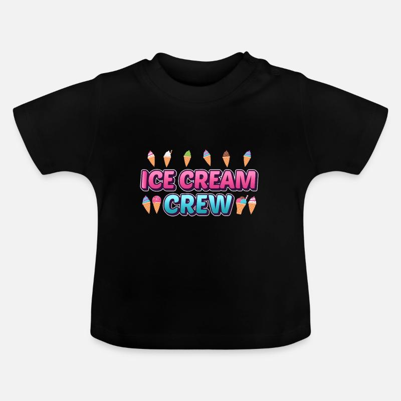 Crème glacée Crème glacée d’été Funny Kids Popsicles - T-shirt bio col rond Bébé - noir