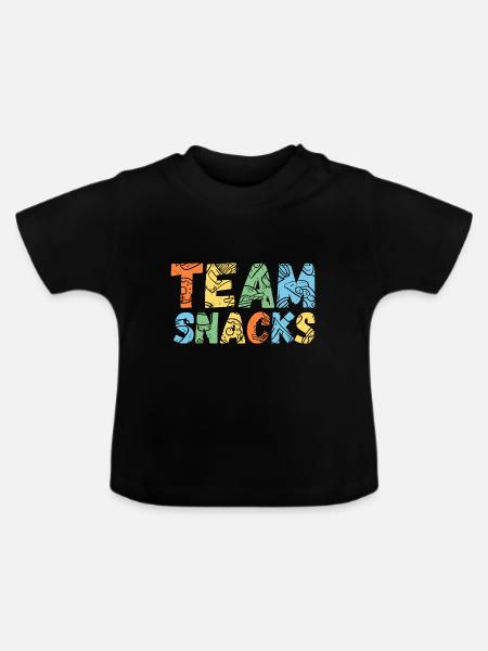 Team Snacks - Baby Bio-T-Shirt mit Rundhals - Schwarz