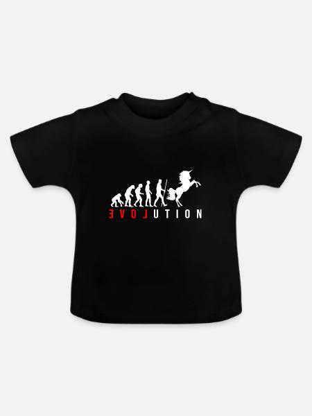 Evolution Einhorn - Baby Bio-T-Shirt mit Rundhals - Schwarz