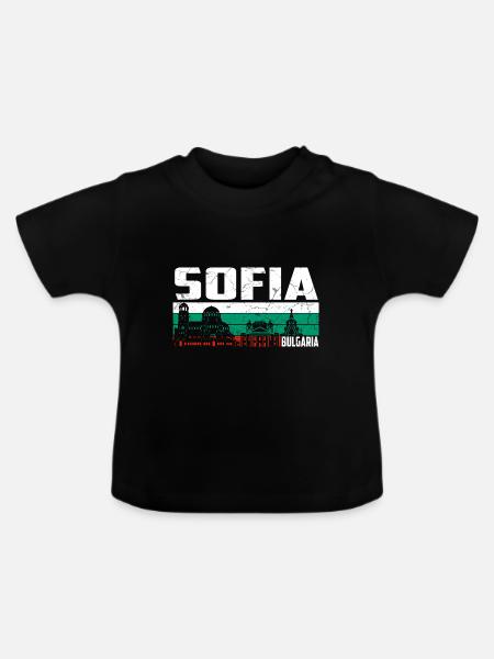 Sofia Bulgarien - Baby Bio-T-Shirt mit Rundhals - Schwarz