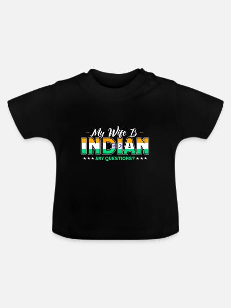 Indien Indische Wurzeln Geschenk - Baby Bio-T-Shirt mit Rundhals - Schwarz