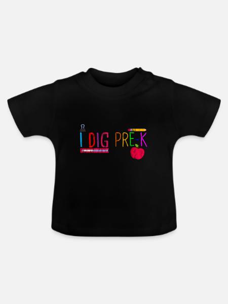 I Dig Pre-K 3 - Baby Bio-T-Shirt mit Rundhals - Schwarz