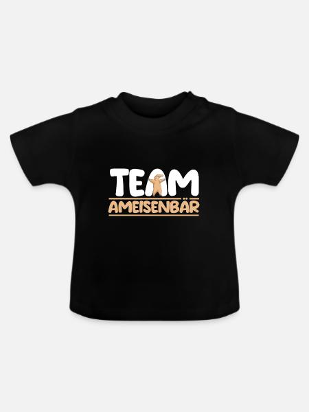 Ameisenbär - Baby Bio-T-Shirt mit Rundhals - Schwarz