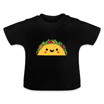 Tacos - Baby Bio-T-Shirt mit Rundhals - Schwarz - Vorne