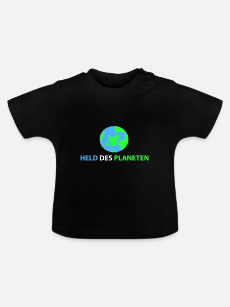 Held des Planeten - Baby Bio-T-Shirt mit Rundhals - Schwarz