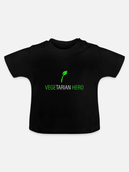 vegetarischer Held - Baby Bio-T-Shirt mit Rundhals - Schwarz