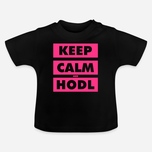 Hold rolige og Hodl blokke - Økologisk T-shirt til baby, rund hals