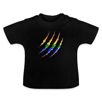 LGBT plaie Gay Pride Arc-en-ciel Coming Out - T-shirt bio col rond Bébé - noir - Devant