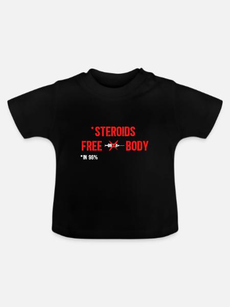 Ohne Steroide - Workout Gym - Baby Bio-T-Shirt mit Rundhals - Schwarz