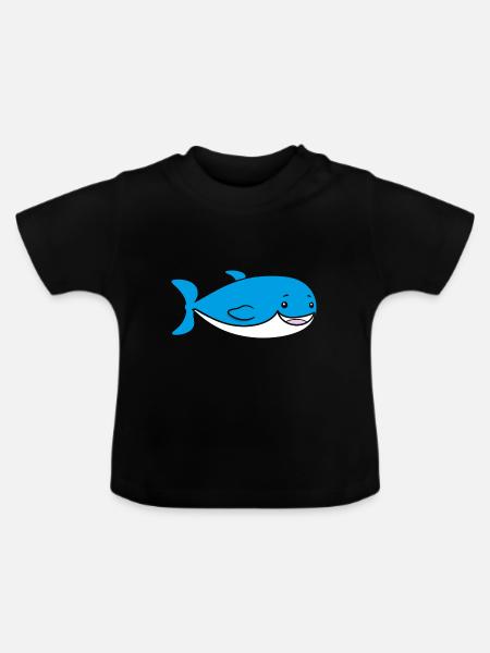 Wal - Baby Bio-T-Shirt mit Rundhals - Schwarz