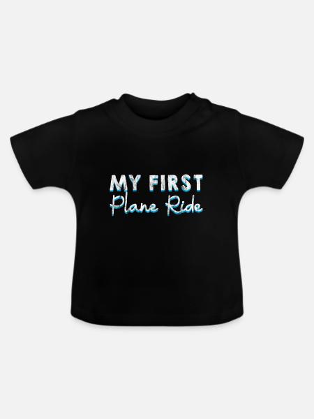 My First Plane Ride 28 - Baby Bio-T-Shirt mit Rundhals - Schwarz
