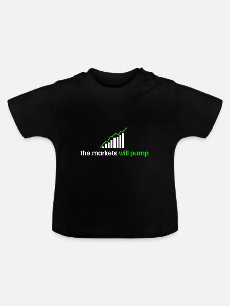 die Märkte werden pumpen - Baby Bio-T-Shirt mit Rundhals - Schwarz