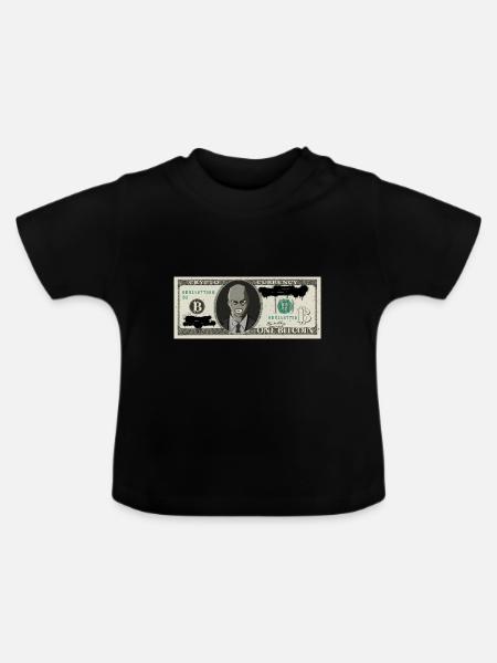 Bitcoin Crypto Dollar - Baby Bio-T-Shirt mit Rundhals - Schwarz