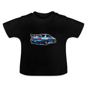 Jdm / Tuning / Turbocompresseur / Jantes / Chiptuning - T-shirt bio col rond Bébé - noir - Devant