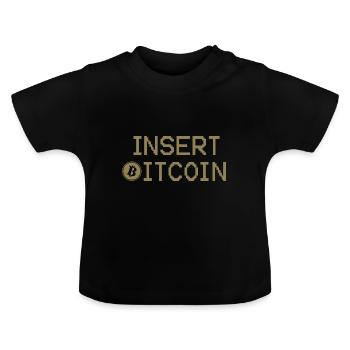 Hier Bitcoin einführen - Baby Bio-T-Shirt mit Rundhals - Schwarz - Vorne