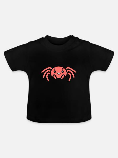Spinne - Baby Bio-T-Shirt mit Rundhals - Schwarz