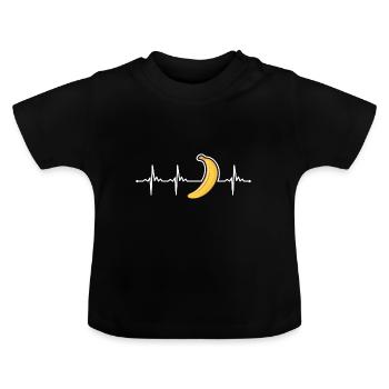 Banane - Baby Bio-T-Shirt mit Rundhals - Schwarz - Vorne