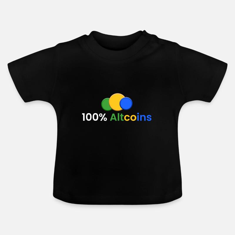 100% Altcoins - T-shirt bio col rond Bébé - noir
