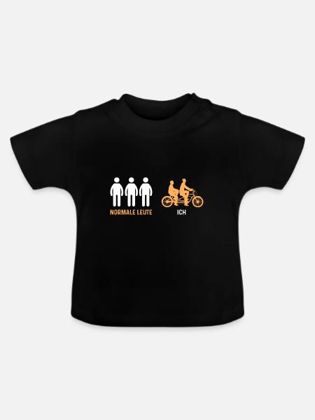 Fahrrad Radfahrer Tandem - Baby Bio-T-Shirt mit Rundhals - Schwarz