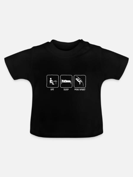 Stabhochspringer-Geschenk - Baby Bio-T-Shirt mit Rundhals - Schwarz