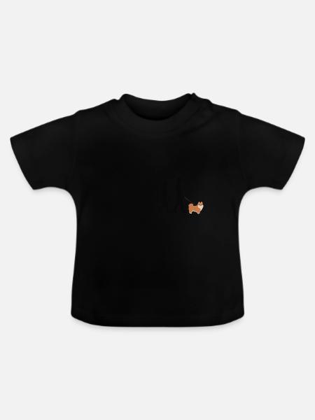 Zwergspitz - Baby Bio-T-Shirt mit Rundhals - Schwarz