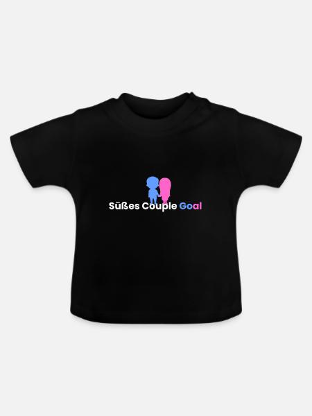 Süßes Couple Goal - Baby Bio-T-Shirt mit Rundhals - Schwarz