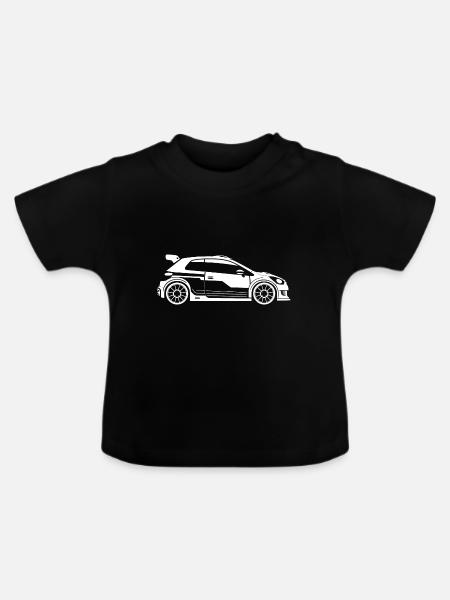 Rallye-Fahrzeug - Baby Bio-T-Shirt mit Rundhals - Schwarz