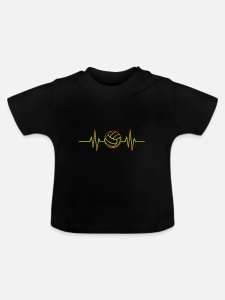Volleyball - Baby Bio-T-Shirt mit Rundhals - Schwarz